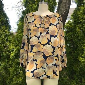 Anthropologie Meadow Rue Yellow Floral Blouse Top